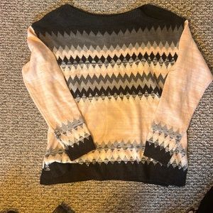 Pink, black, and grey sweater